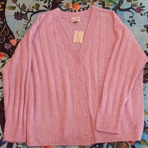 NEWT Super soft Pink V-Neck Button-Up Cardigan  Sweater